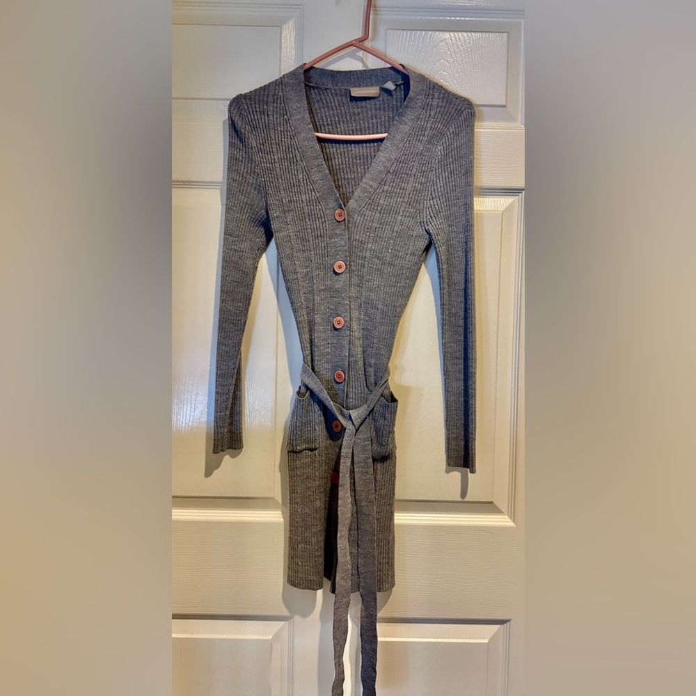 Croft & Barrow Grey Ribbed Knit jacket cardigan